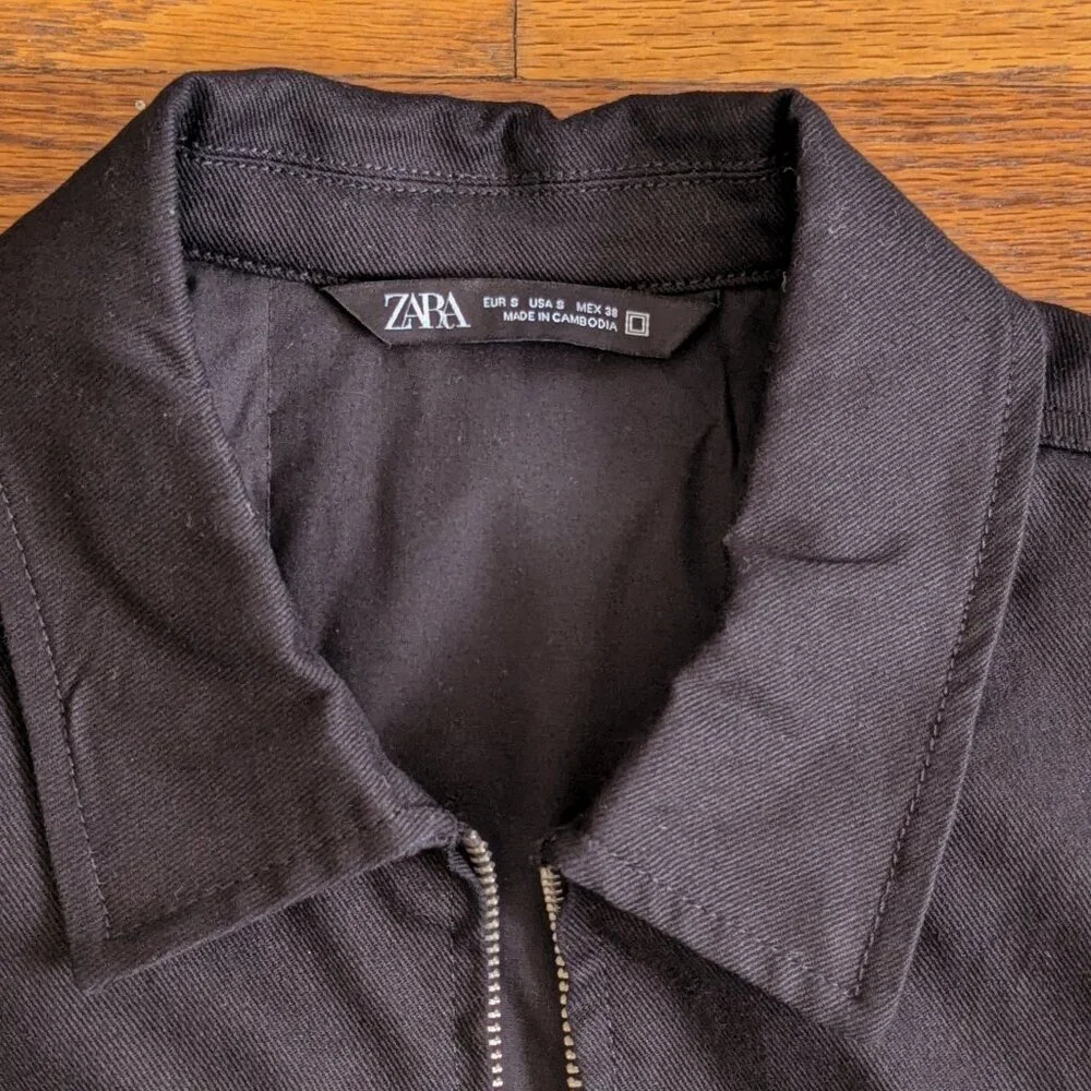 Zara // Pocket Overshirt // Black // S